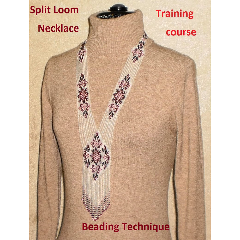 TUTORIAL Gerdan Split Loom Necklace Sautoirs Beading Weaving Technique PDF Instant Download 3