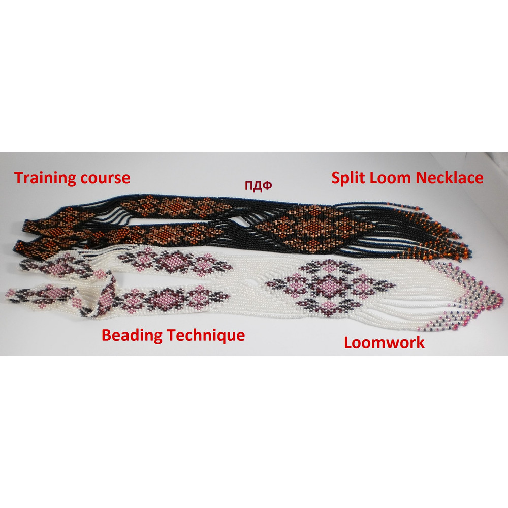 TUTORIAL Gerdan Split Loom Necklace Sautoirs Beading Weaving Technique PDF Instant Download 4