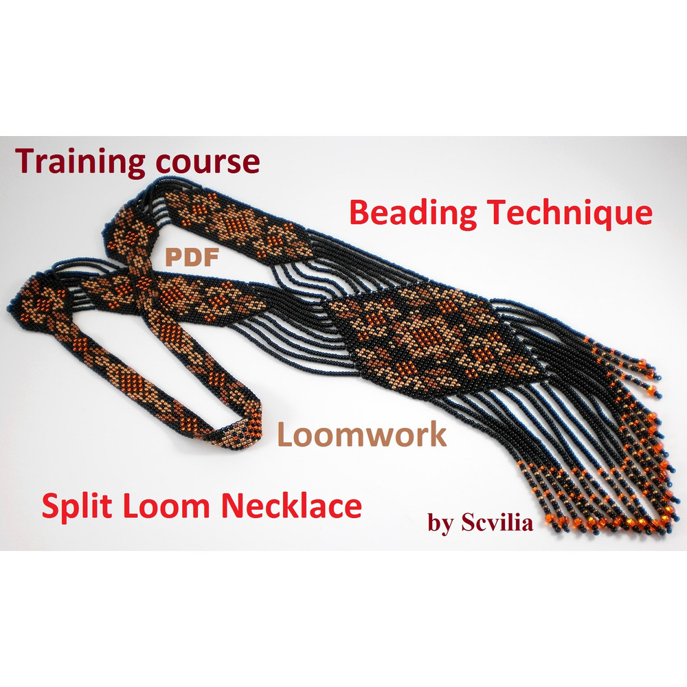 TUTORIAL Gerdan Split Loom Necklace Sautoirs Beading Weaving Technique PDF Instant Download 5