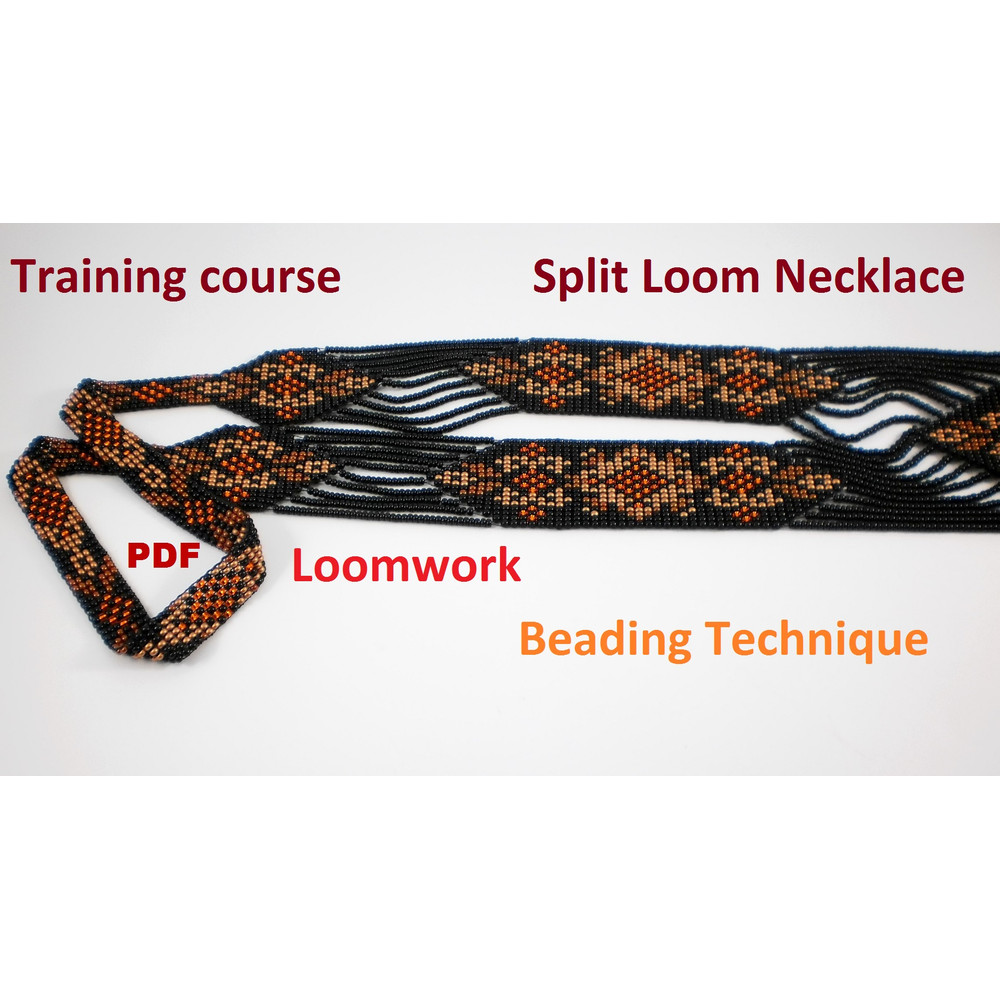 TUTORIAL Gerdan Split Loom Necklace Sautoirs Beading Weaving Technique PDF Instant Download 6