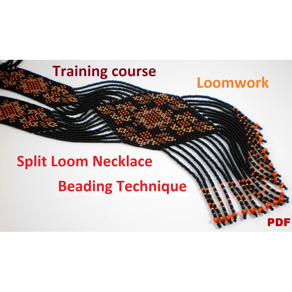 TUTORIAL Gerdan Split Loom Necklace Sautoirs Beading Weaving Technique PDF Instant Download 7