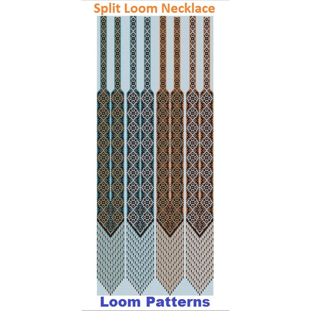 GerdanSplitLoom Necklace Bead Loom Patterns Weaving Loom Only Patterns Instant Download PDF 8