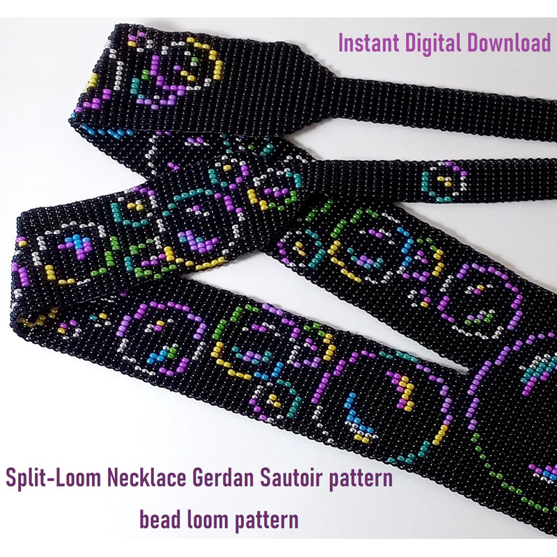 Gerdan SplitLoom Necklace Pattern Bead Loom Weaving Loom Only Patterns Instant Download PDF Fail 6
