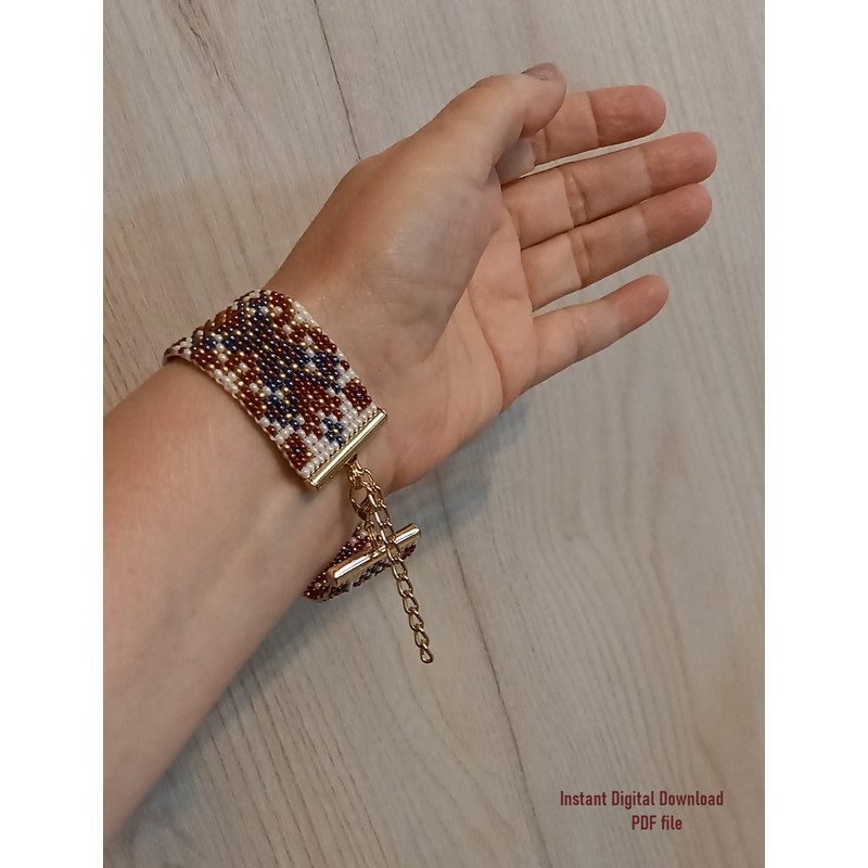 Cuff Bracelet Loom Peyote Stitch Odd Count Bead Patterns Bead Painting Bracelet Beading Miyuki Delicas Preciosa PDF 10