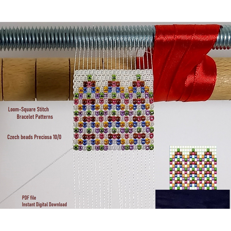 Cuff Bracelet Loom Stitch Bead 4 Patterns Neutron Scattering2 Bracelets Beading Miyuki Delicas Or Preciosa PDF Fail 2
