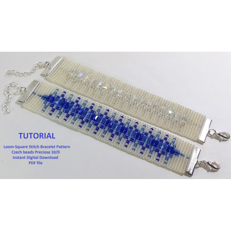 Tutorial Cuff Bracelet Loom Stitch Bead Pattern Tomyris Bracelet Beading Preciosa Seed Beads 100 PDF Fail 1