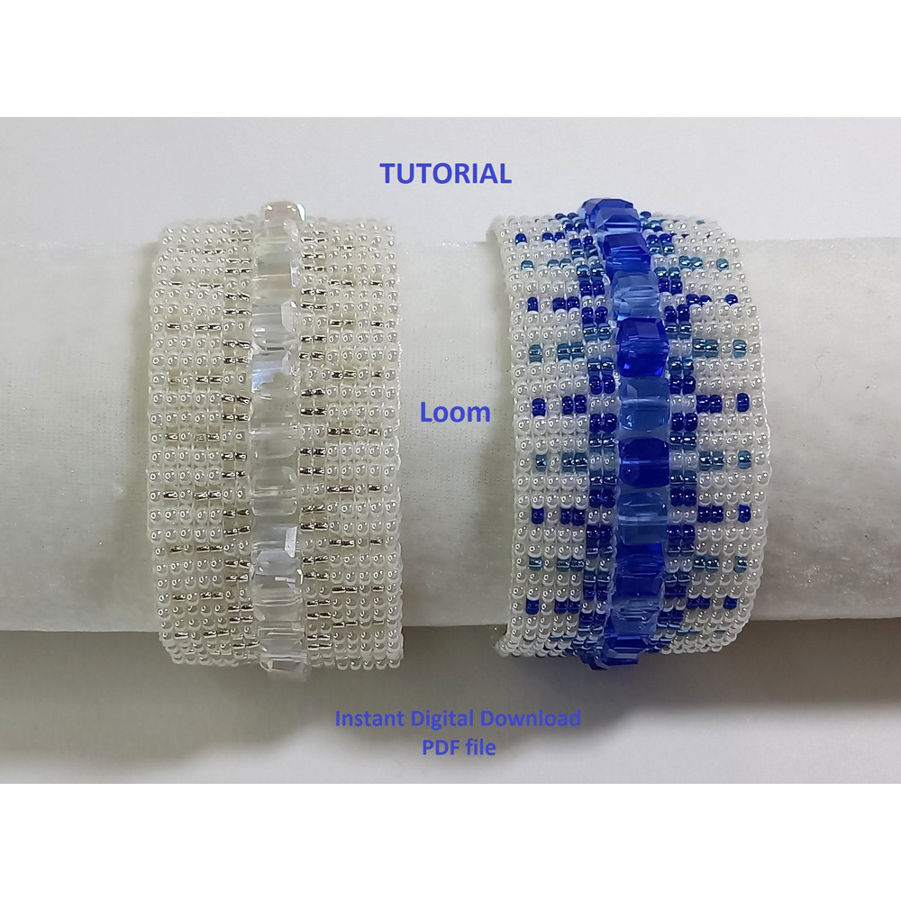 Tutorial Cuff Bracelet Loom Stitch Bead Pattern Tomyris Bracelet Beading Preciosa Seed Beads 100 PDF Fail 3