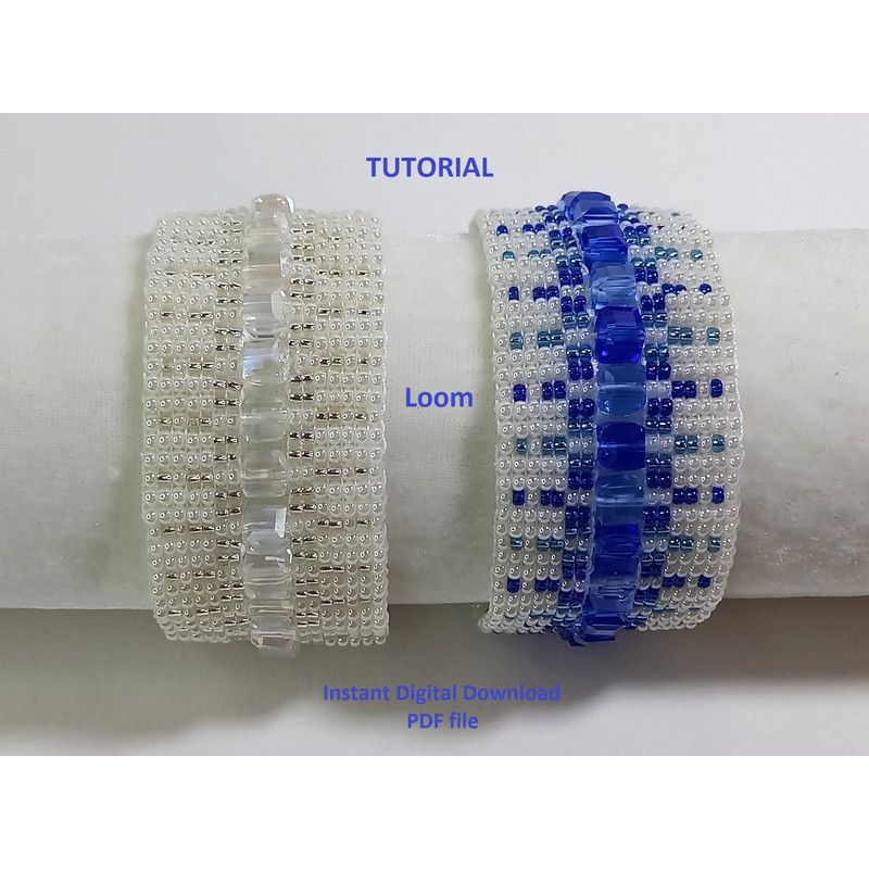 Tutorial Cuff Bracelet Loom Stitch Bead Pattern Tomyris Bracelet Beading Preciosa Seed Beads 100 PDF Fail 3
