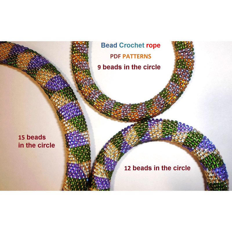 Bead Crochet Rope Patterns Giraffe Necklace Bracelet SlipSingleDoubleEuro Crochet Tight Mesh Instant Download 2
