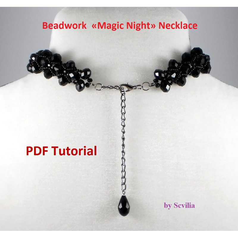 Tutorial Magic Night Necklace Beaded Necklace Beading Tutorial Beadwork Tutorial DIY Instant Download PDF 2