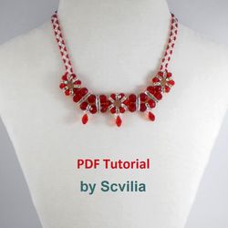 tutorial smile necklace, beaded necklace, beading tutorial, bead weaving, beadwork tutorial, diy, instant download, pdf