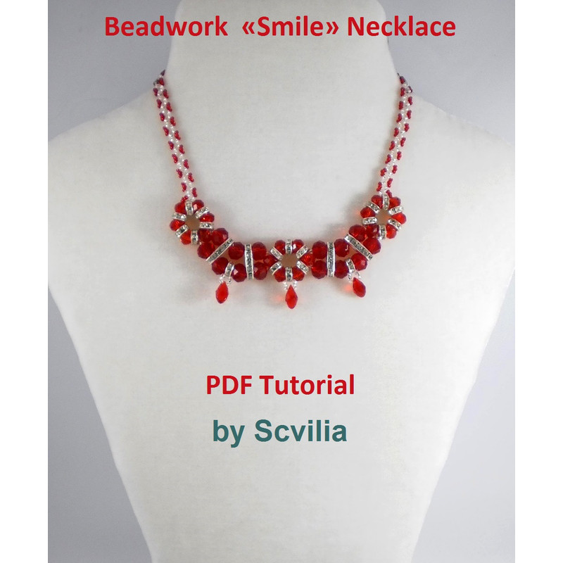 Tutorial Smile Necklace Beaded Necklace Beading Tutorial Bead Weaving Beadwork Tutorial DIY Instant Download PDF 0