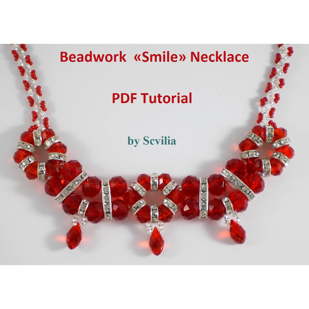 Tutorial Smile Necklace Beaded Necklace Beading Tutorial Bead Weaving Beadwork Tutorial DIY Instant Download PDF 2