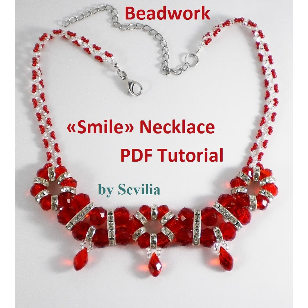 Tutorial Smile Necklace Beaded Necklace Beading Tutorial Bead Weaving Beadwork Tutorial DIY Instant Download PDF 3