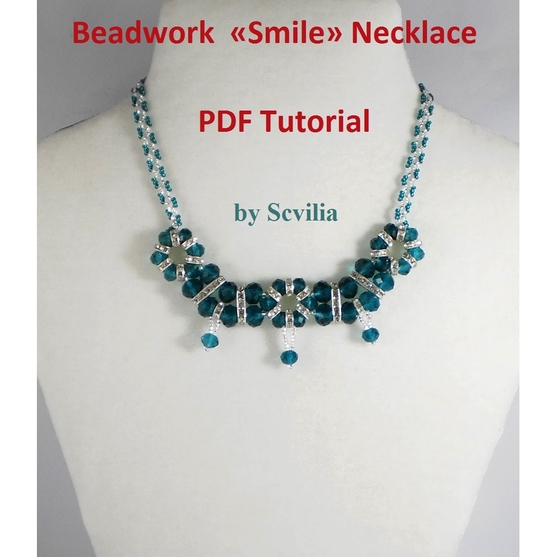 Tutorial Smile Necklace Beaded Necklace Beading Tutorial Bead Weaving Beadwork Tutorial DIY Instant Download PDF 5