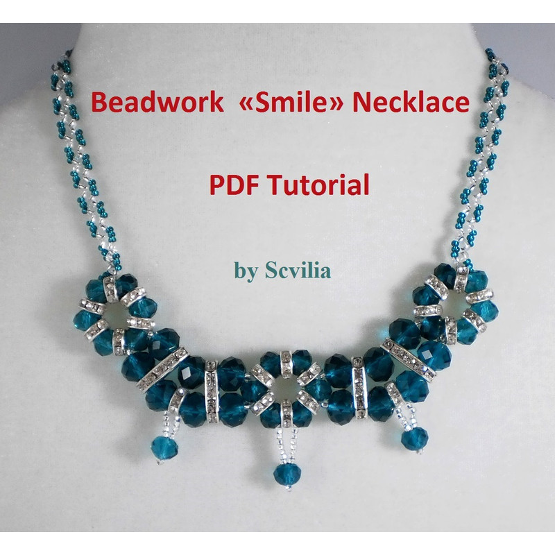 Tutorial Smile Necklace Beaded Necklace Beading Tutorial Bead Weaving Beadwork Tutorial DIY Instant Download PDF 6