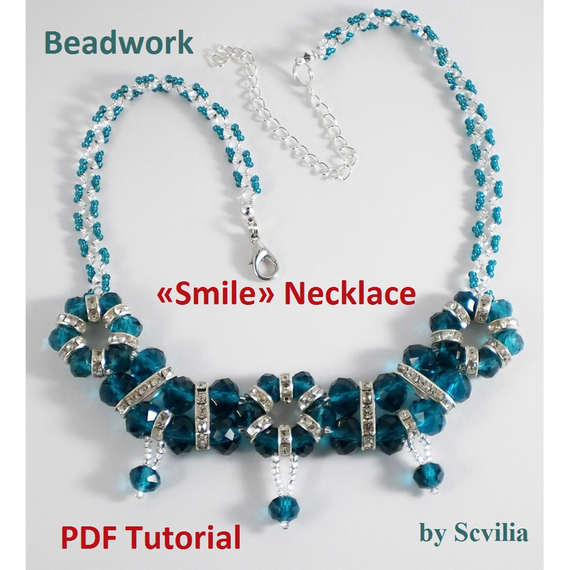Tutorial Smile Necklace Beaded Necklace Beading Tutorial Bead Weaving Beadwork Tutorial DIY Instant Download PDF 8
