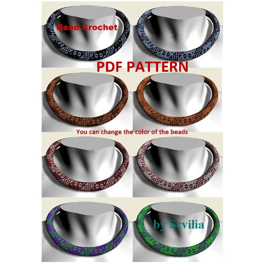 Bead Crochet Rope Patterns Heavenly Light Necklace And Bracelet SingleDoubleEuro Crochet Instant Download PDF Fail 2