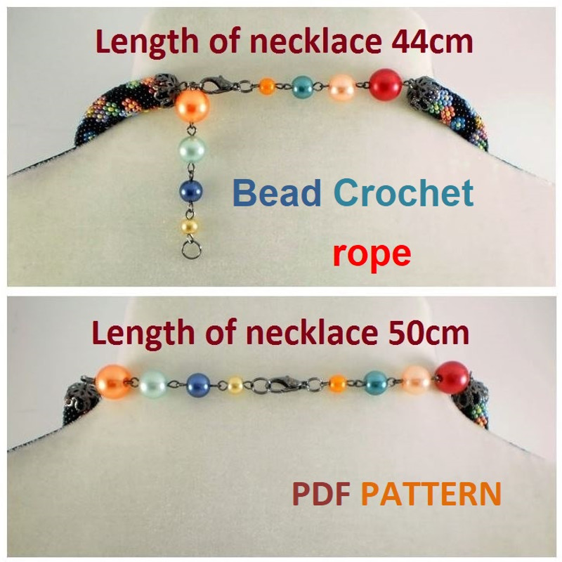 Bead Crochet Rope Patterns Fun Necklace And Bracelet SingleDoubleEuro CrochetTight Mesh Instant Download PDF Fail 5