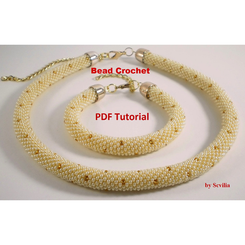 Slim Bead Crochet Rope Patterns Shine Necklace And Bracelet Slip Stitch 8 Types Instant Download PDF Fail 10