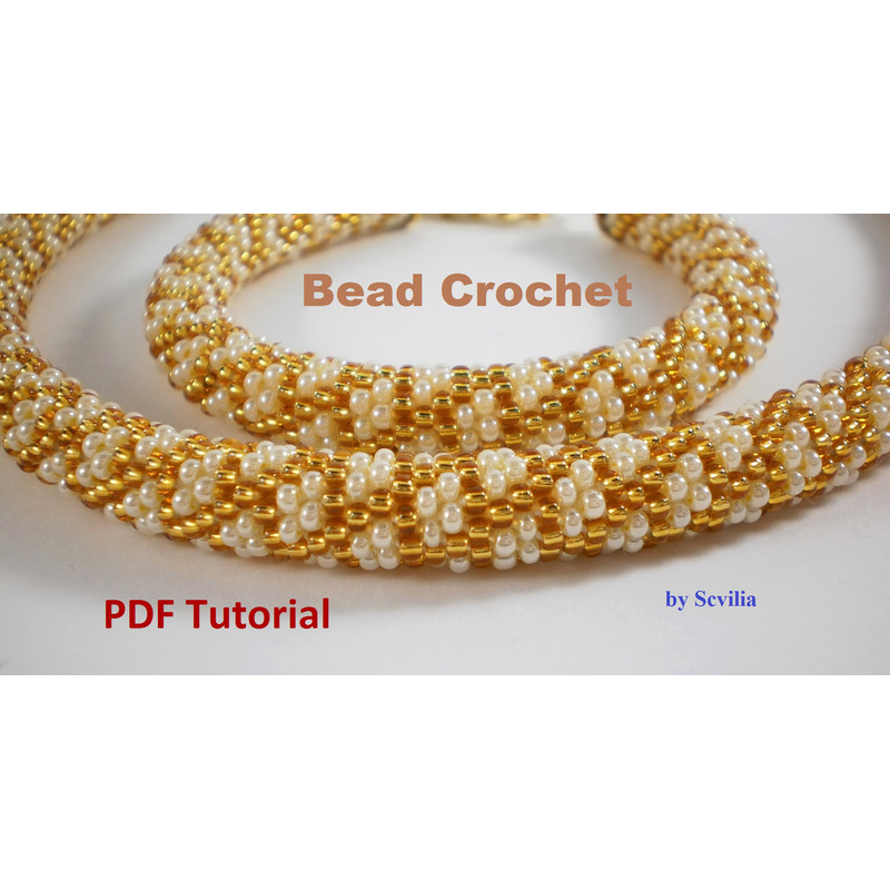 Slim Bead Crochet Rope Patterns Shine Necklace And Bracelet Slip Stitch 8 Types Instant Download PDF Fail 14