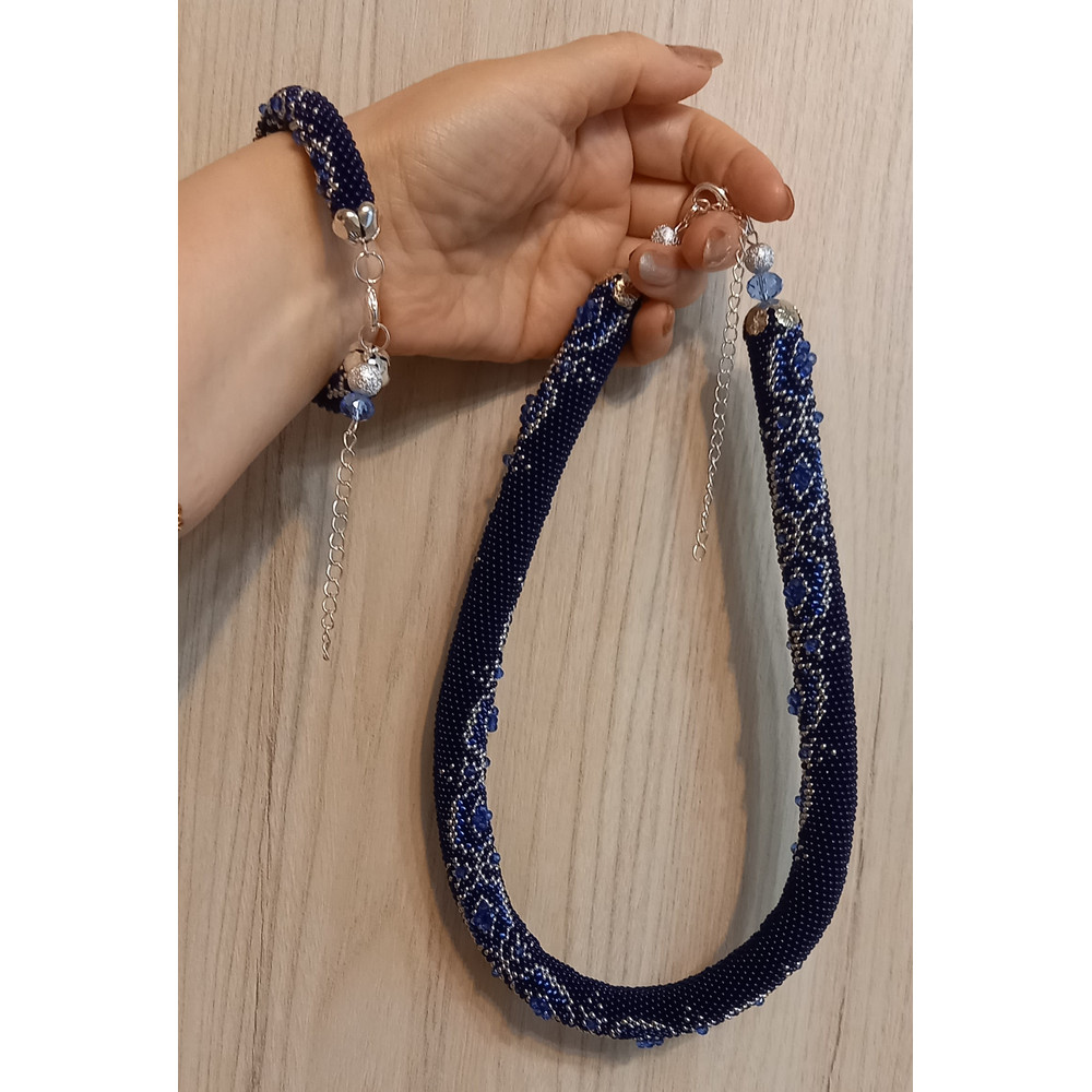 Bead Crochet Rope Patterns Roberta Necklace And Bracelet SingleDoubleEuro CrochetTight Mesh Instant Download PDF 10