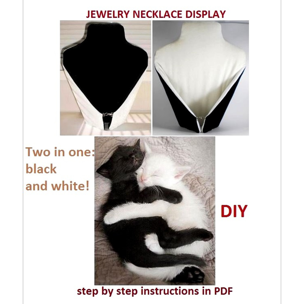 Tutorial Necklace Display Bust Make A Vendor Display DIY Jewelry Display Two In One Black White Step By Step PDF 2