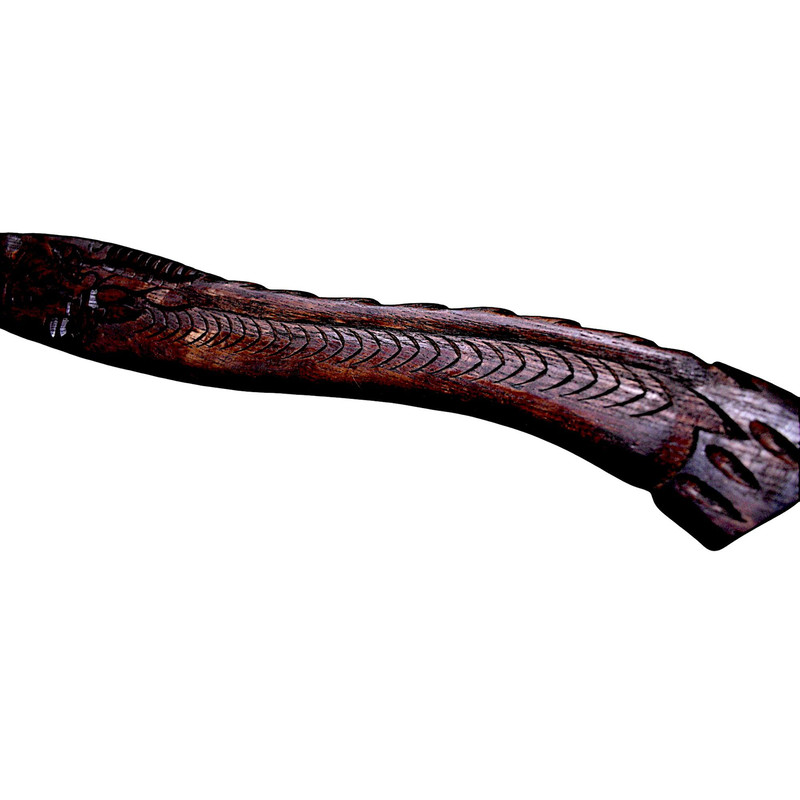 Gift For Him Handcrafted SnakeHead Viking Axe Engraved Stainless Steel Blade Carved Wooden Handle 8
