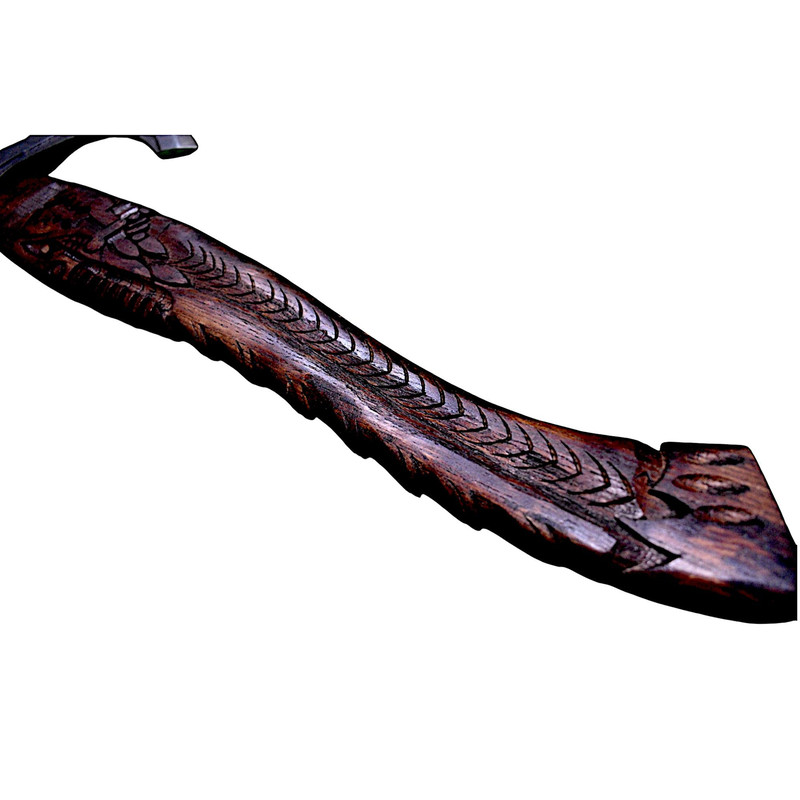 Gift For Him Handcrafted SnakeHead Viking Axe Engraved Stainless Steel Blade Carved Wooden Handle 9