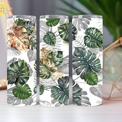 monstera leaf 20oz & 30oz tumbler wrap, trending tumbler sublimation, best seller tumbler png, popular tumbler wrap