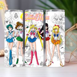 sailor moon tumbler 20oz & 30oz tumbler wrap, tumbler sublimation, best seller tumbler, popular tumbler wrap