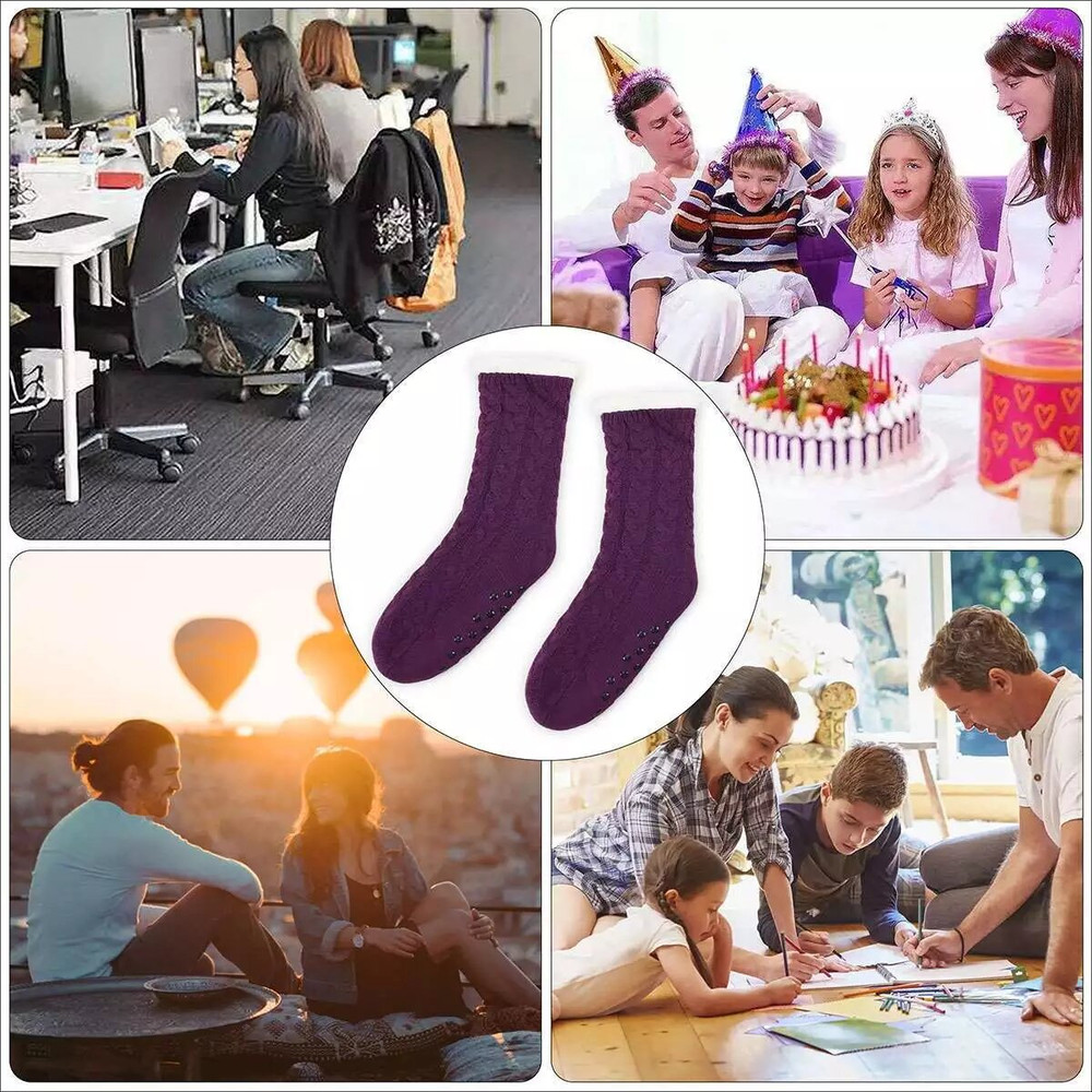 Cozy Men Women Winter Sherpa Fleecelined Fuzzy Thermal Slipper G Socks Blue Indoor 0