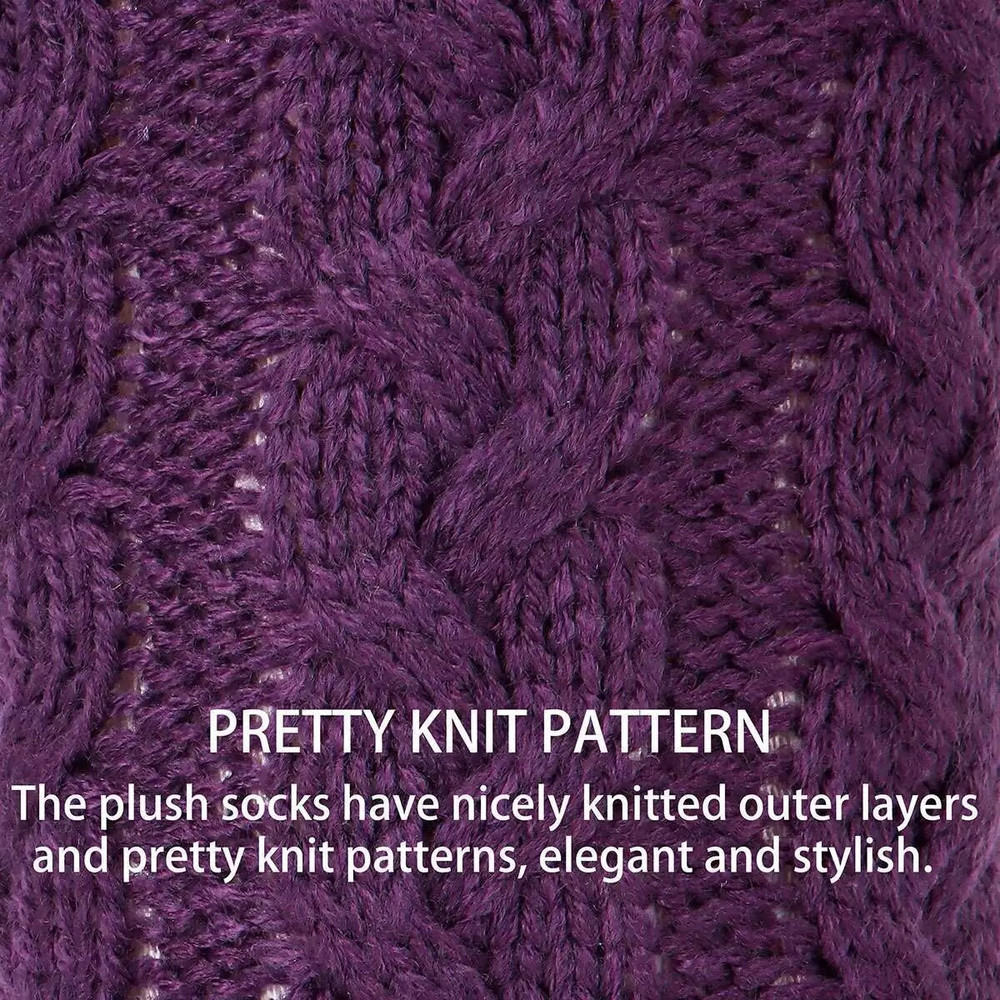 Cozy Men Women Winter Sherpa Fleecelined Fuzzy Thermal Slipper Socks Lake Blue Indor Hot 6