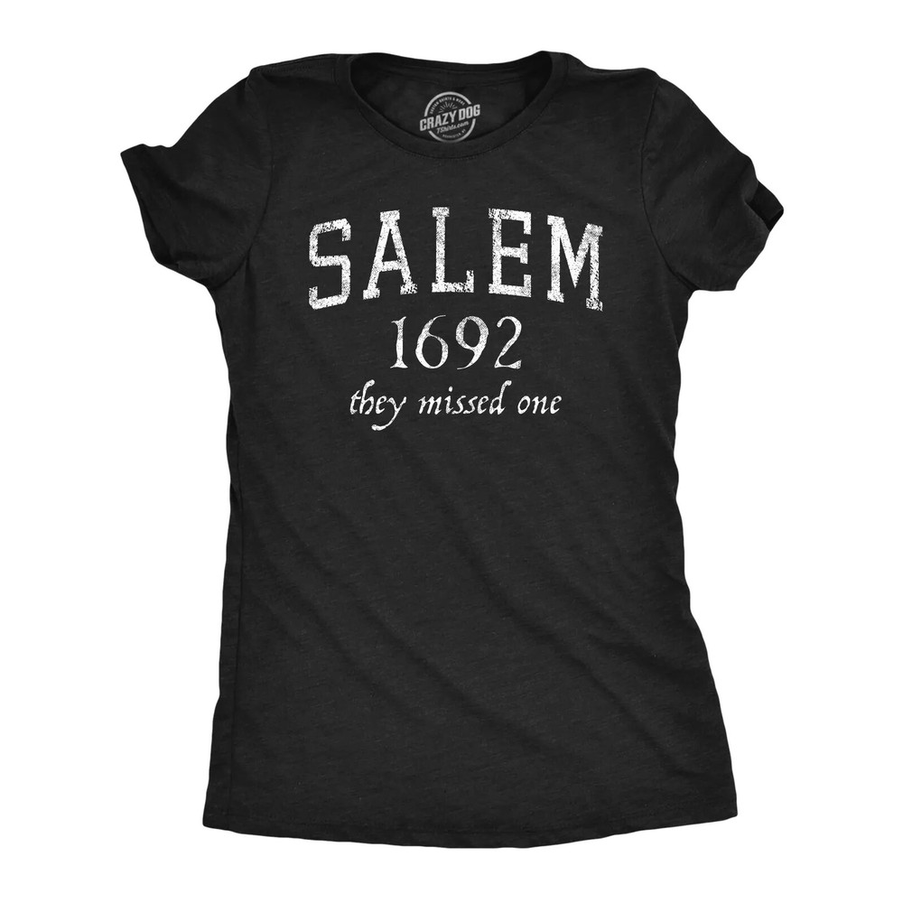 Womens Salem Mass 1692 M T Shirt Funny Halloween Witch Broom Joke Tee For Ladies M 0