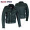 Men Old School Police Style Motorcycle Leather Jacket 2 Ammo Pocket 6XL 6