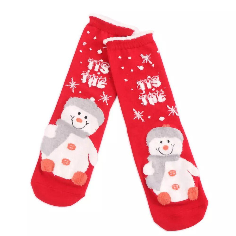 Christmas Breathable Snowman Warm Comfortable Lightweight Casual Cotton Socks For Women 5