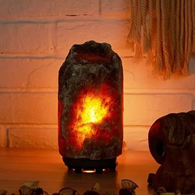 Grey Himalayan Natural Rock Salt Crystal Lamp 3