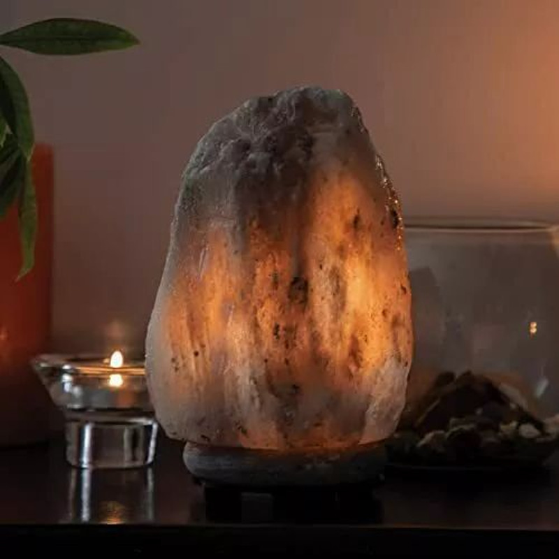 Grey Himalayan Natural Rock Salt Crystal Lamp 4