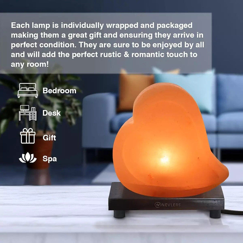 Heart Shape Pink Himalayan Salt Lamp WWood Base 235 Lbs 7 8 Himalayan Sa 0