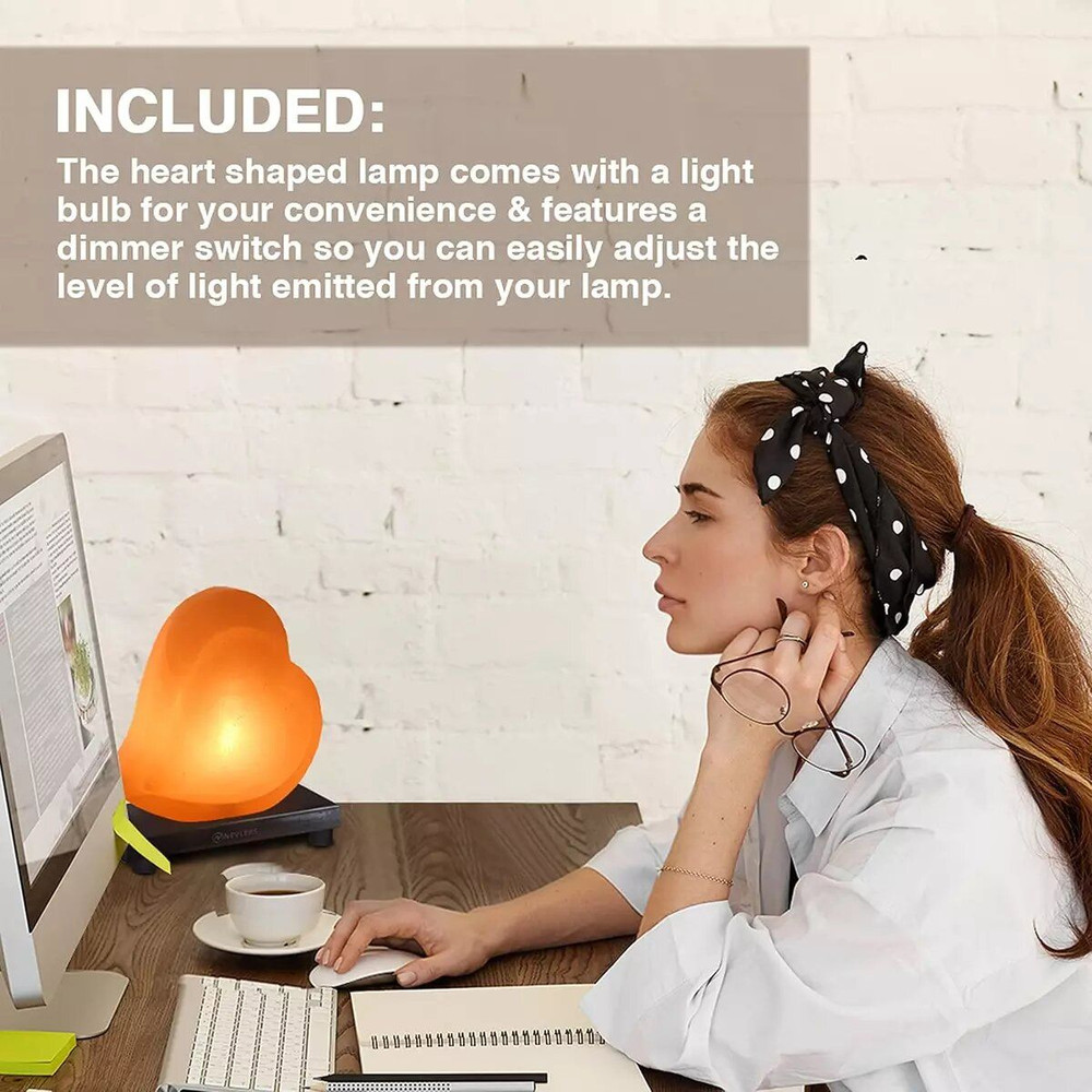 Heart Shape Pink Himalayan Salt Lamp WWood Base 235 Lbs 7 8 Himalayan Sa 1