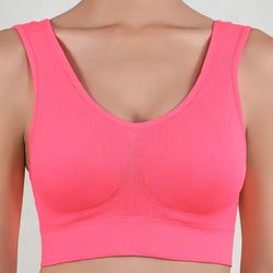 women breathable sports bra plum red absorb sweat shockproof padded gym running fitness double layer seamless s