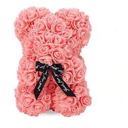 artificial flower eternal rose teddy bear pink for mom mother's day birthday valentine's day anniversary