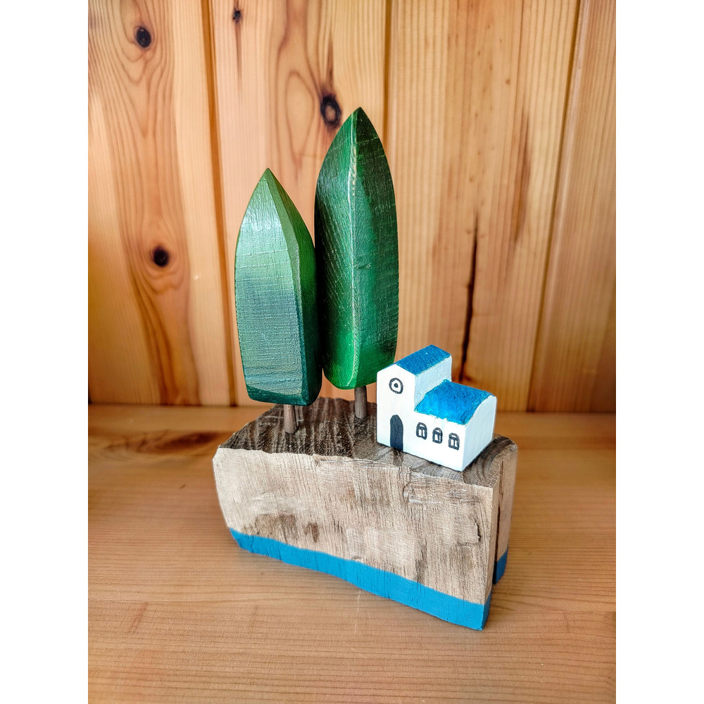 Miniature Wooden House And Tree 0