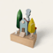 Miniature Wooden House And Tree Set 2