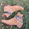 Handmade Camel Brown Color Original Suede Stylish High Ankle Rounded Embroided Strap With Steel Chain Jodhpurs Boots 2