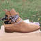 Handmade Camel Brown Color Original Suede Stylish High Ankle Rounded Embroided Strap With Steel Chain Jodhpurs Boots 7