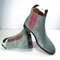 Handmade Green Color Original Suede Stylish Ankle High Chelsea Dress Boots 0