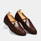 Handmade Brown Color Genuine Alligator Textured Leather Suede Stylish Apron Toe SlipOn Loafers Sho 0
