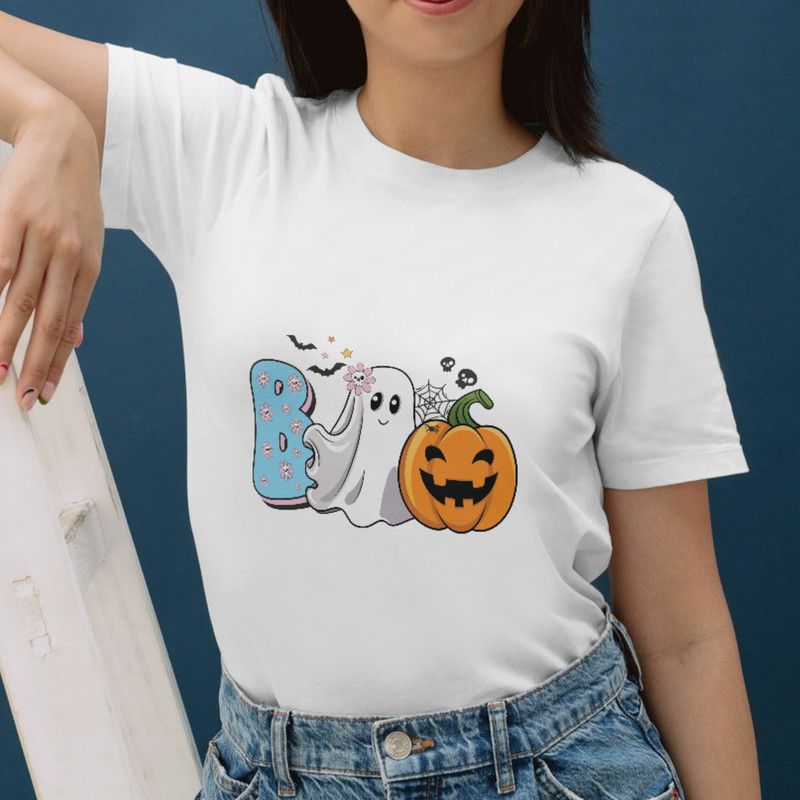 Cute Boo PNG Sublimation Designs Cute Ghost Png Halloween Pumpkin Png 1