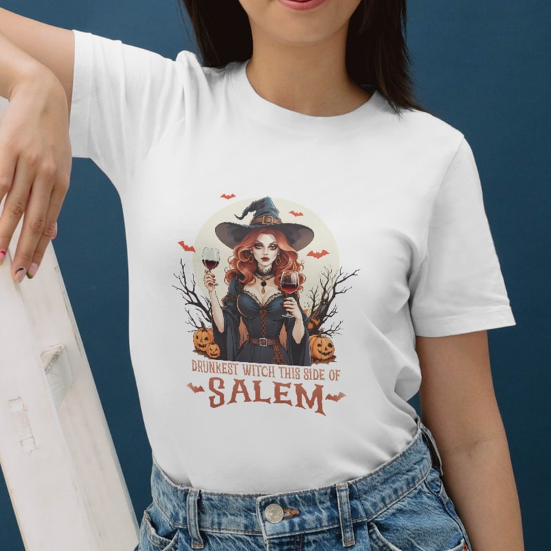 Drunkest Witch This Side Of Salem Png Girls Trip Salem Png Retro Halloween Png 1